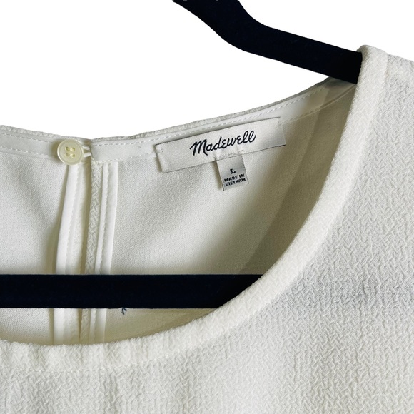 Madewell textured tank top open back cream white color woman's size large - Picture 4 of 8